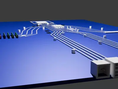 Blood Vessel Pattern PCB Design Free 3D model