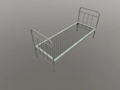 Army bed Free low-poly 3D model