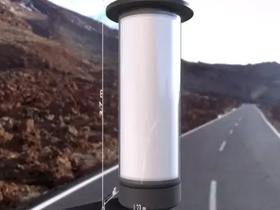 Advertising Pillar with Glass 4 Low-poly 3D model