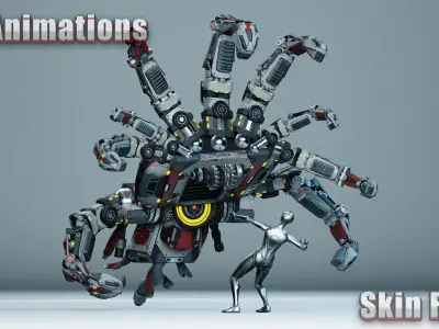 Sci-Fi Hand Walker Low-poly 3D model