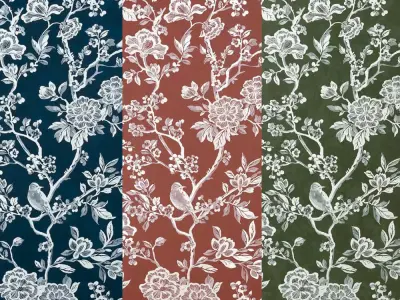 Elegant Floral Chinoiserie Pattern  Texture