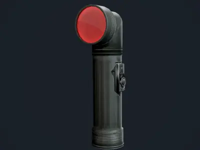 Military Flashlight Game Ready Low-poly 3D model