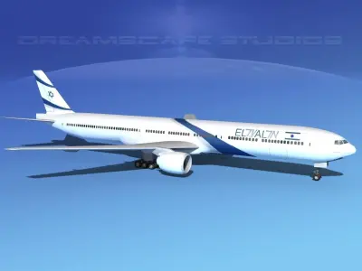 Boeing 777-300 El Al Israel 3D model