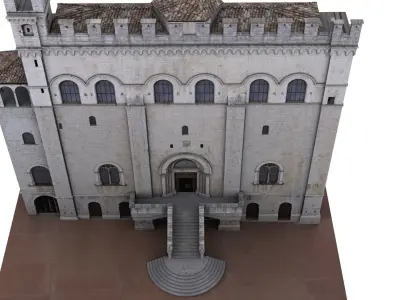 Historical italian palace - Gubbio -palazzo dei consoli 3D model