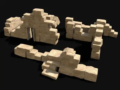  ARABIC DESERT RUINS ORIENTAL EGYPTIAN SAND STONE BIBLICAL Low-poly 3D model