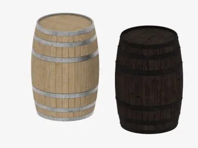 WOODEN BARREL 3D model 14