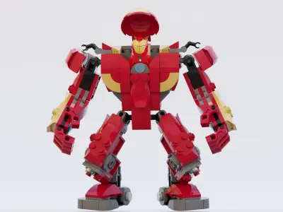 Lego Iron Man and HulkBuster big pack 3D model
