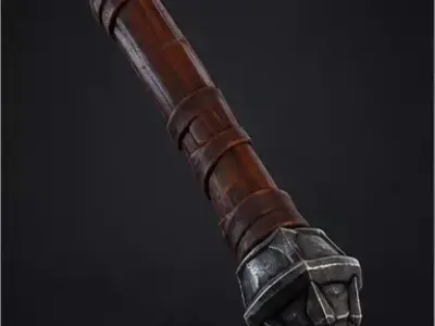 Ornate Steel Battle Axe Low-poly 3D model