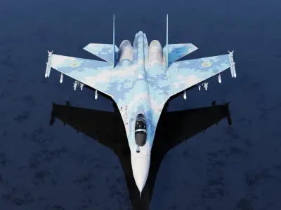 Sukhoi SU-27 Flanker Low-poly 3D model