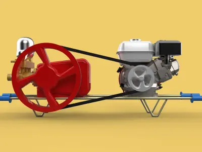 PLUNGER PUMP GASOLINE ENGINE SPRAYER PRESSURE WATER JET CAR WASH 3D model