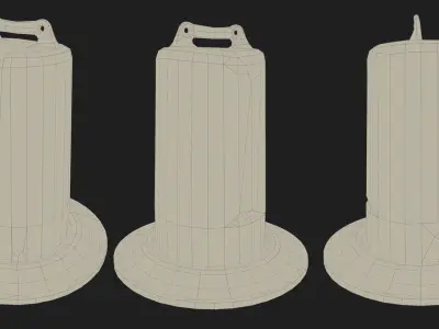 Construction Barrel Low-poly 3D model