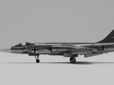 F104G starfighter fighter jet Low-poly 3D model