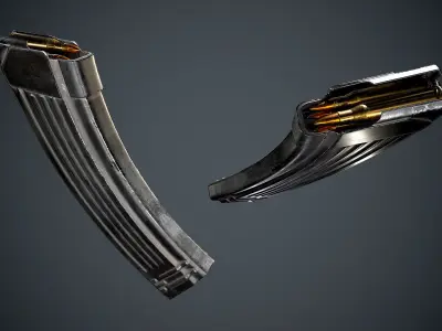 Low Poly AK 47 Low-poly 3D model