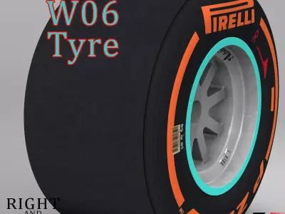 W06 Hard Rear tyre Low-poly 3D model