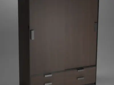 Wardrobe - dark wood Free 3D model