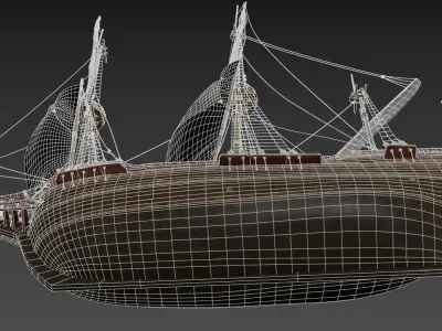 Galleon Ship Navy 3D model