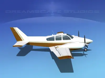 Beechcraft B55 Baron V19 3D model