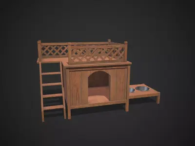 Dog Kennel Low-poly 3D model