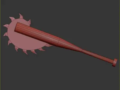 Saw-toothed bat low poly for game Low-poly 3D model
