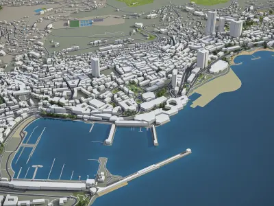 Monaco - city and surroundings 3D model