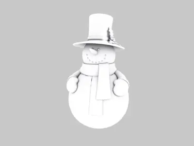 Snowman 4k textures Free low-poly 3D model