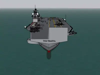TCG Trakya Aircraft Carrier 3D Model STL SketchUp Files 3D model