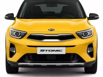  Modern Yellow and Black Kia Stonic  Subcompact Crossover SUV 3D model