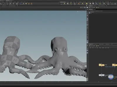 Octopus and baby Low-poly 3D model