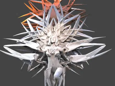 Angel of Abundance Crystal Star statue 3D model