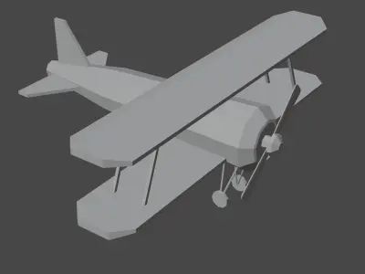 Low poly Aero plane Low-poly 3D model