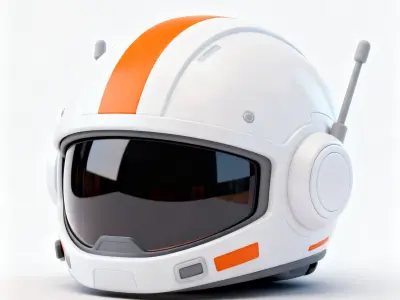 Stylized Drone Commander Helmet 3D Model 3D Model Low-poly 3D model