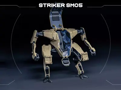 STRIKER mech action figure 3D print model purchase