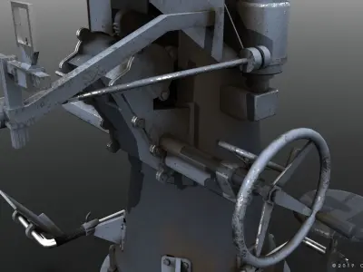 40mm Vickers-Terni Low-poly 3D model