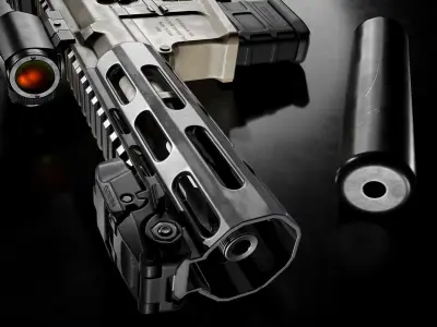 AAC Honey Badger - Game Ready PBR Asset Low-poly 3D model