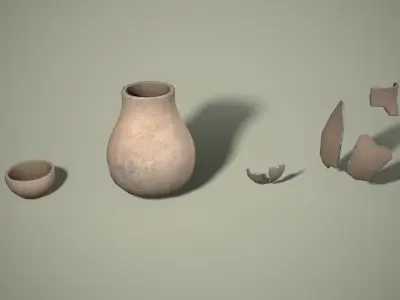Medieval Clay Pots Low-Poly FREE Free low-poly 3D model