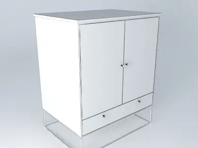 Wooden cabinet with A1 sized drawer 3D model