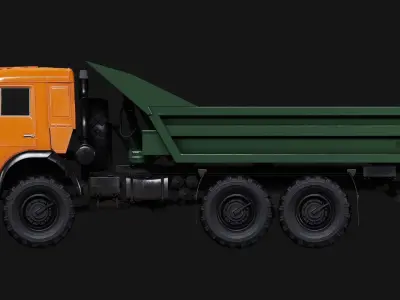 Kamaz Truck Low-poly 3D model
