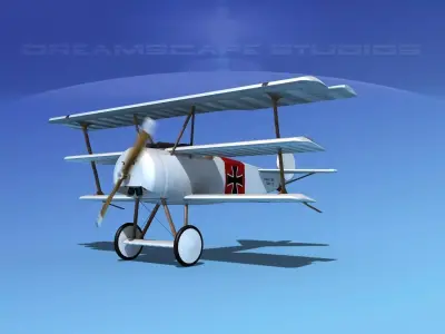 Fokker DR-1 Triplane V13 3D model