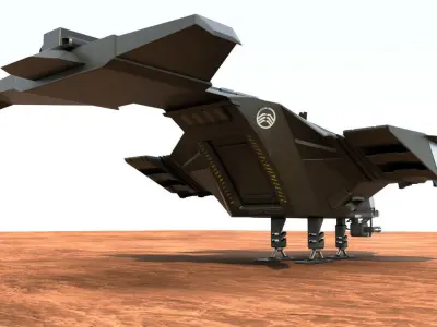 Dropship spacecraft Low-poly 3D model