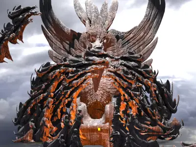 Dantes Inferno Ghost Throne Kitbash Low-poly 3D model