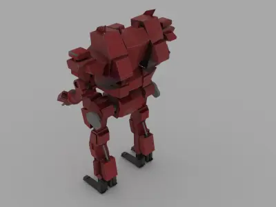 Sci fi Transformer Robot Low-poly 3D model