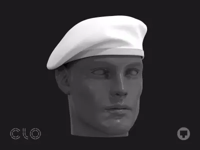 BASIC MILITARY BERET mv2 highpoly 3D model