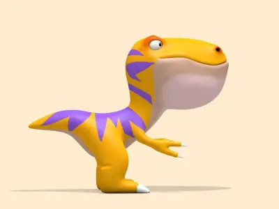 Cartoon Tyrannosaurus T-Rex Dinosaur Low-poly 3D model
