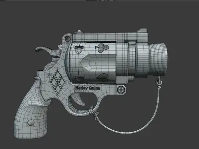 Harley Quinn Cork Pop Gun blender high model 3D model