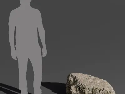  Speckled Rough Large Rock Boulder Model 