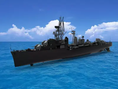 T 53 class destroyer  3D model