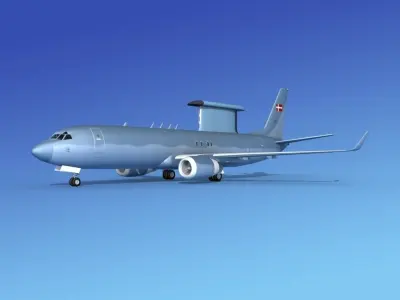 Boeing E-8 Posiedon  AEWS Denmark 3D model