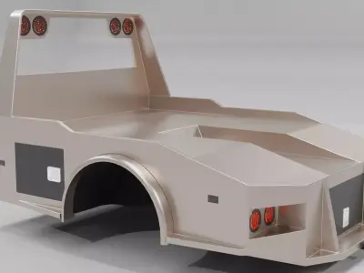 FLATBED CUSTOM TRAILER 3D model