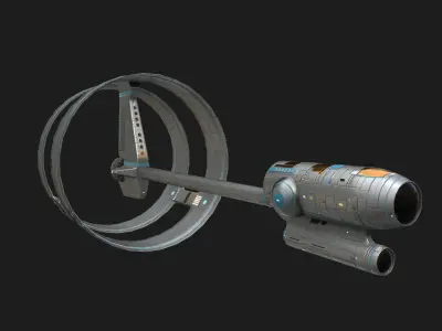 Spaceship PBR game ready star trek device Low-poly 3D model