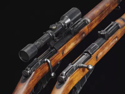 Finnish Mosin  Low-poly 3D model